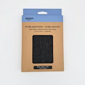 AMAZON Kindle Paperwhite & Kindle Colorsoft Fabric Case Foldable Black New